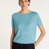 Montagut T-Shirts Et Débardeurs-T-Shirt soie naturelle - Aïcha 04-Bleu clair