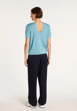 Montagut T-Shirts Et Débardeurs-T-Shirt soie naturelle - Aïcha 04-Bleu clair
