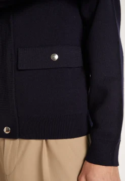 Montagut Vestes Et Cardigans-Veste à poches en laine - Leopol 05-Bleu marine