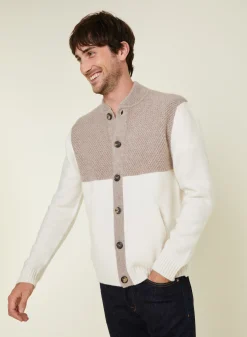 Montagut Vestes Et Cardigans-Veste boutonnée à poches en cachemire 4 fils - Farell 82-Ecru