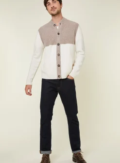 Montagut Vestes Et Cardigans-Veste boutonnée à poches en cachemire 4 fils - Farell 82-Ecru