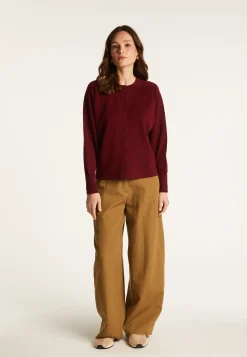 Montagut Vestes Et Cardigans-Veste boutonnée à poches en laine mérinos - Gaspard 51-Bordeaux