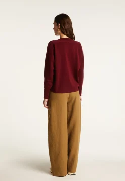 Montagut Vestes Et Cardigans-Veste boutonnée à poches en laine mérinos - Gaspard 51-Bordeaux