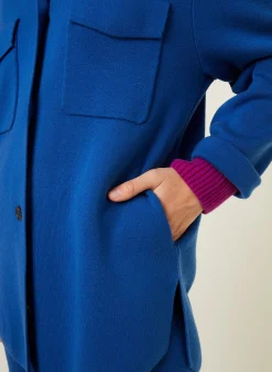 Montagut Vestes Et Cardigans-Veste boutonnée avec poches en laine mérinos - Giselle 05-Bleu marine