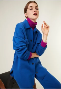 Montagut Vestes Et Cardigans-Veste boutonnée avec poches en laine mérinos - Giselle 05-Bleu marine