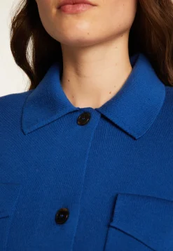 Montagut Vestes Et Cardigans-Veste boutonnée avec poches en laine mérinos - Giselle 03-Bleu foncé