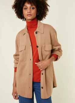 Montagut Vestes Et Cardigans-Veste boutonnée avec poches en laine mérinos - Giselle 05-Bleu marine