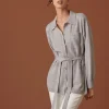 Montagut Vestes Et Cardigans-Veste boutonnée en cachemire col polo - Clemence 11-Gris clair