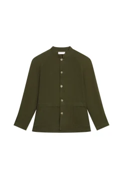 Montagut Vestes Et Cardigans-Veste boutonnée en lin - Dallas 83-Kaki