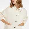 Montagut Vestes Et Cardigans-Veste boutonnée laine mérinos - Coline 82-Ecru