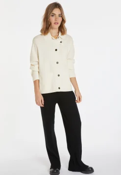 Montagut Vestes Et Cardigans-Veste boutonnée laine mérinos - Coline 82-Ecru