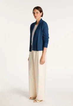 Montagut Vestes Et Cardigans-Veste courte en col châle - Maddy 06-Bleu moyen