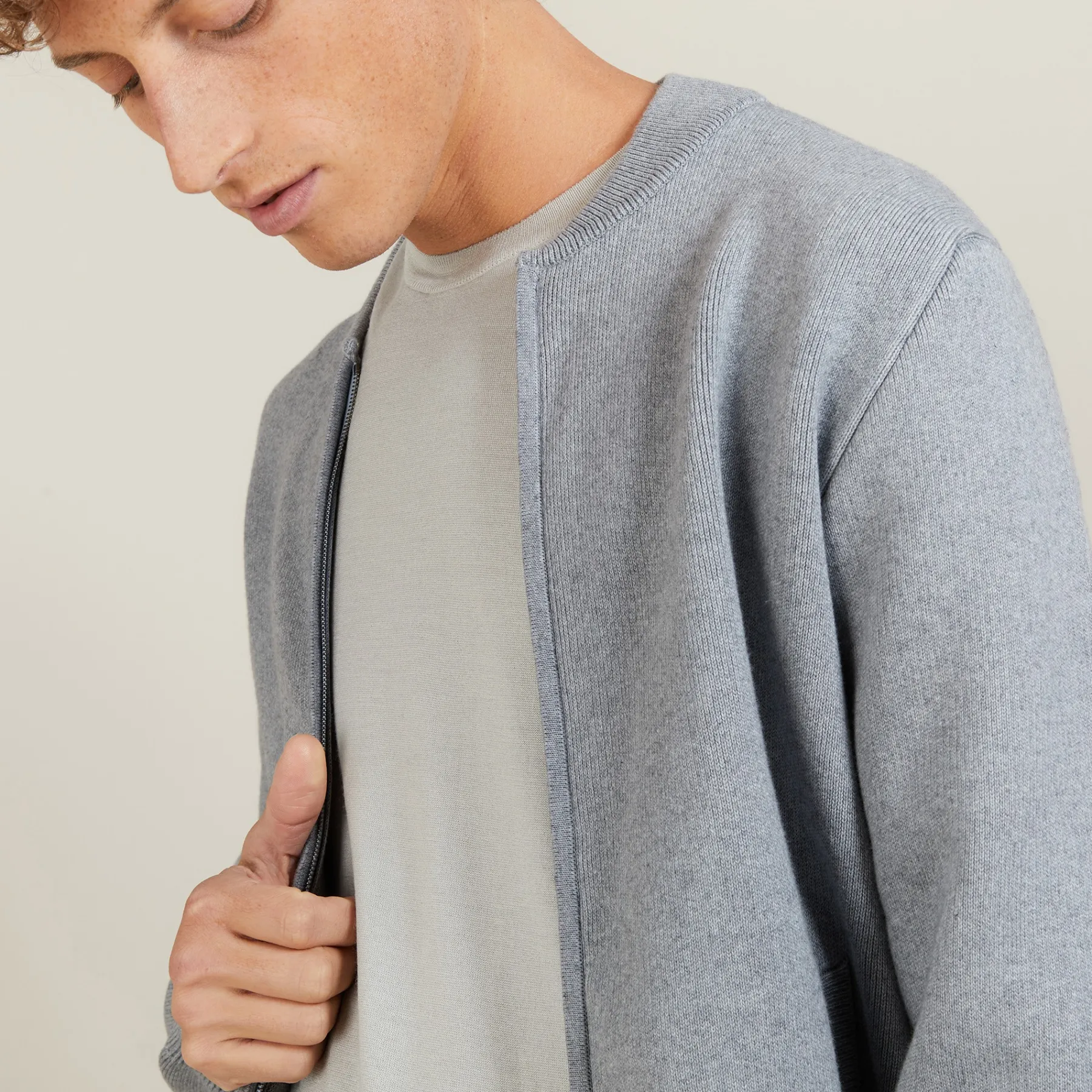 Montagut Vestes Et Cardigans-Veste en coton cachemire - Lisbon 09-Gris moyen