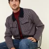 Montagut Vestes Et Cardigans-Veste motifs pied-de-poule laine mérinos - Fabien 05-Bleu marine