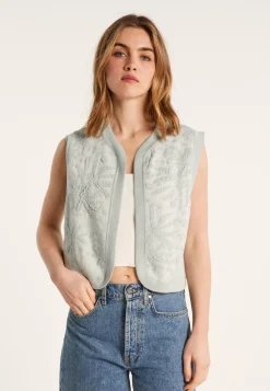 Montagut Vestes Et Cardigans-Veste sans manches en coton bio - Lorelai 23-Vert clair