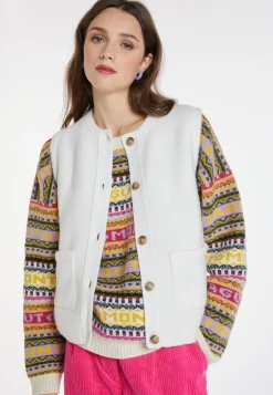 Montagut Vestes Et Cardigans-Veste sans manches en laine - Cassidy 82-Ecru