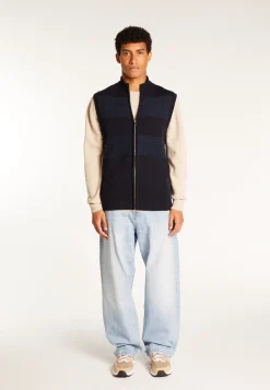 Montagut Vestes Et Cardigans-Veste sans manches en laine mérinos - Teddy 05-Bleu marine