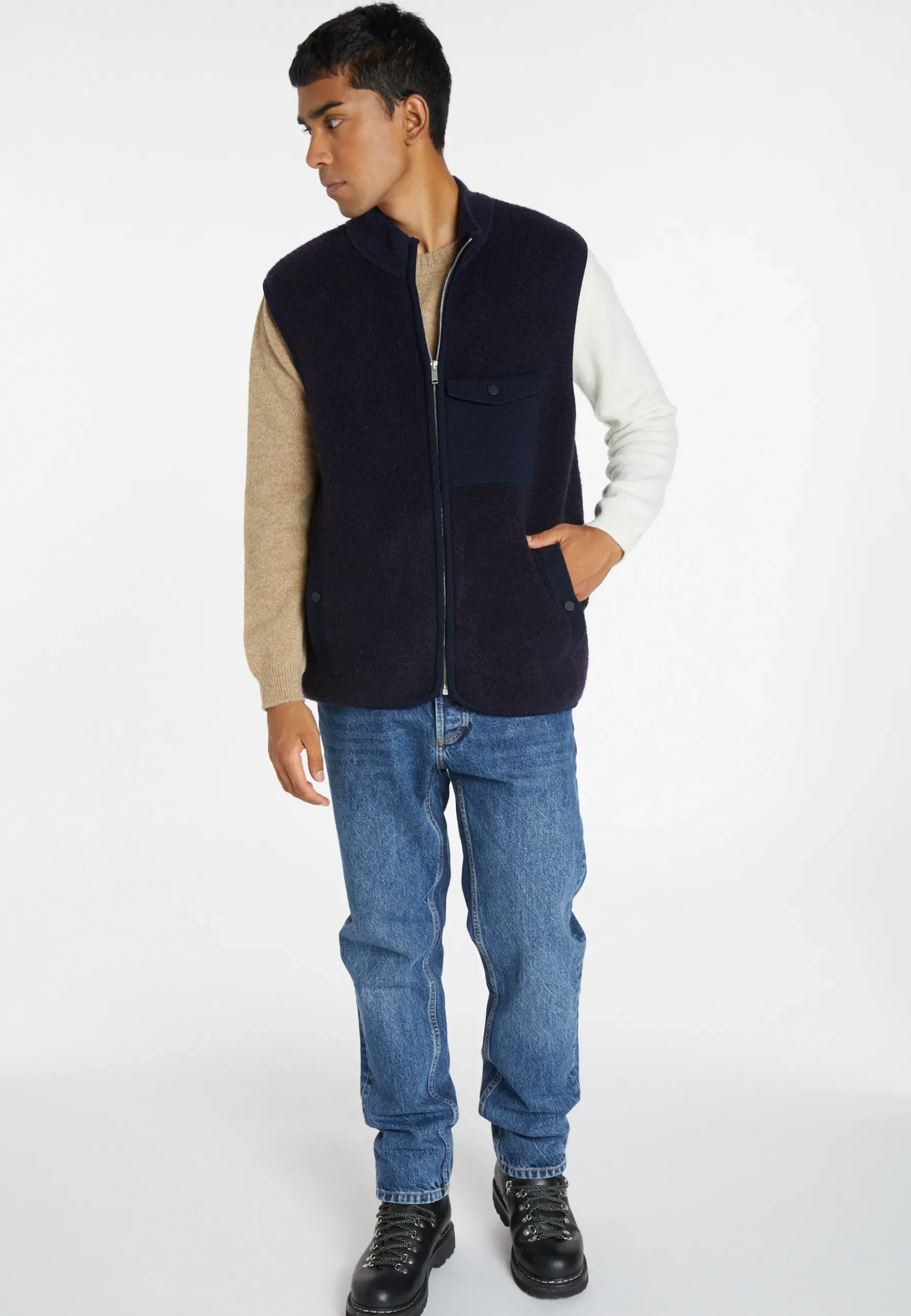 Montagut Vestes Et Cardigans-Veste sans manches en laine - Siegfried 05-Bleu marine