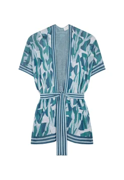 Montagut Vestes Et Cardigans-Veste unisexe en lin flammé - Gunay 49-Turquoise