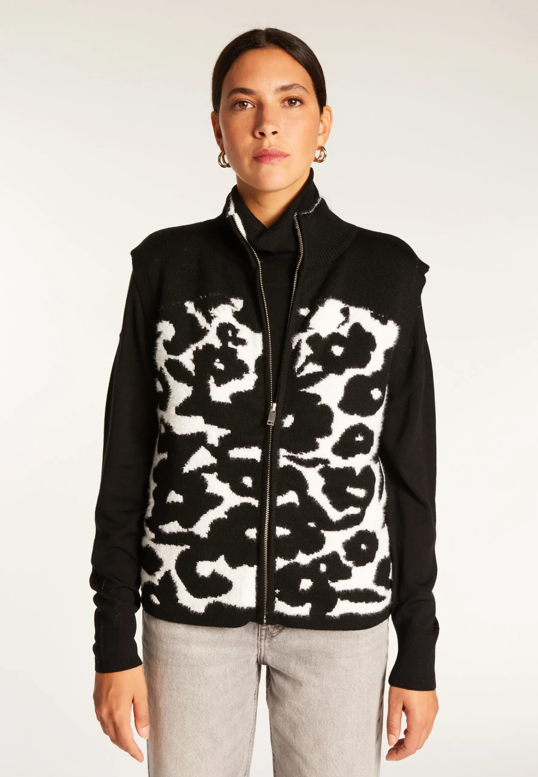 Montagut Vestes Et Cardigans-Veste zippé sans manches en laine - Ruth 01-Noir