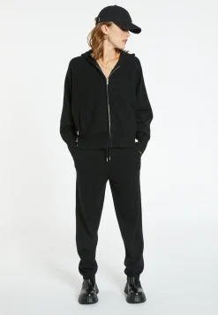 Montagut Vestes Et Cardigans-Veste zippée à capuche en cachemire - Gabien 01-Noir