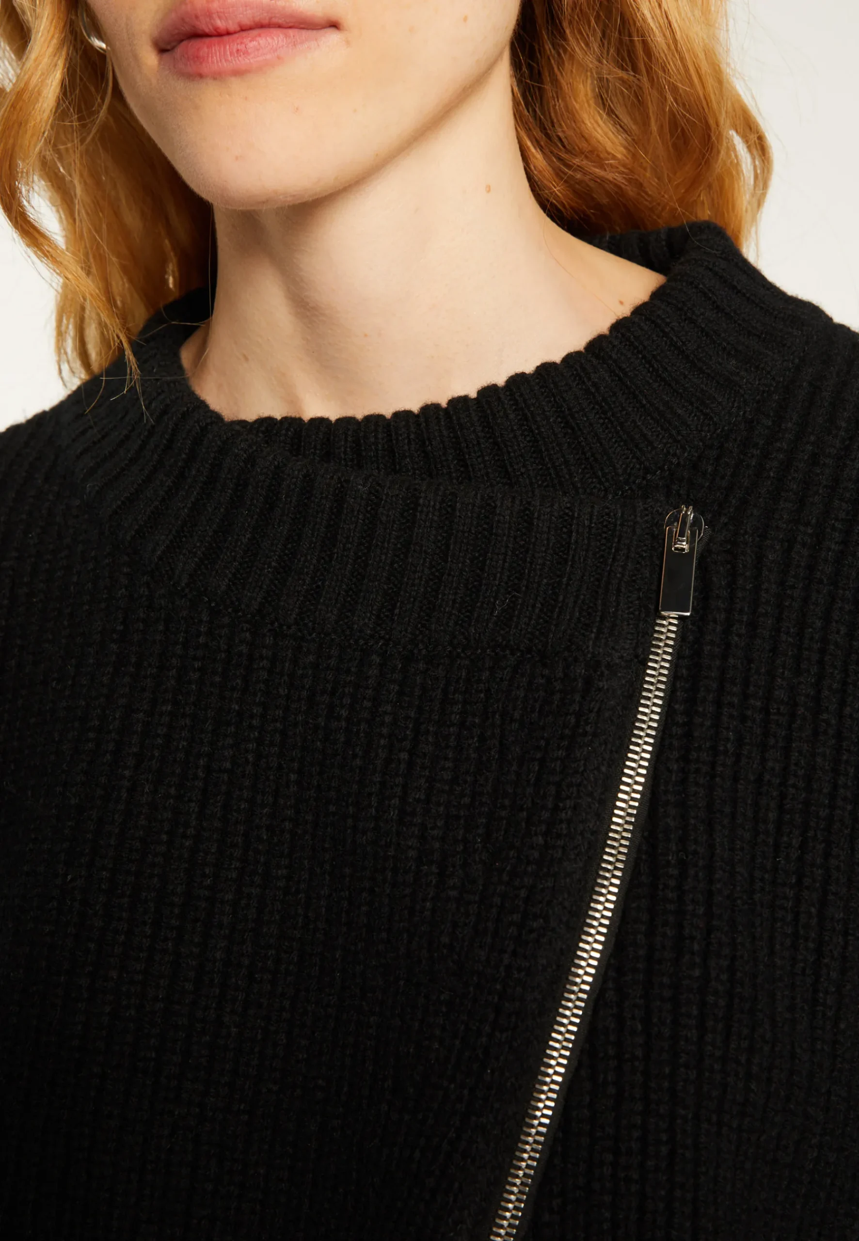 Montagut Vestes Et Cardigans-Veste zippée col rond en laine et cachemire - Gwenn 01-Noir