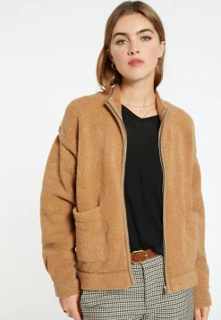 Montagut Vestes Et Cardigans-Veste zippée en laine - Caledonia 88-Camel