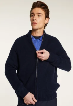 Montagut Vestes Et Cardigans-Veste zippée en laine - Madox 05-Bleu marine