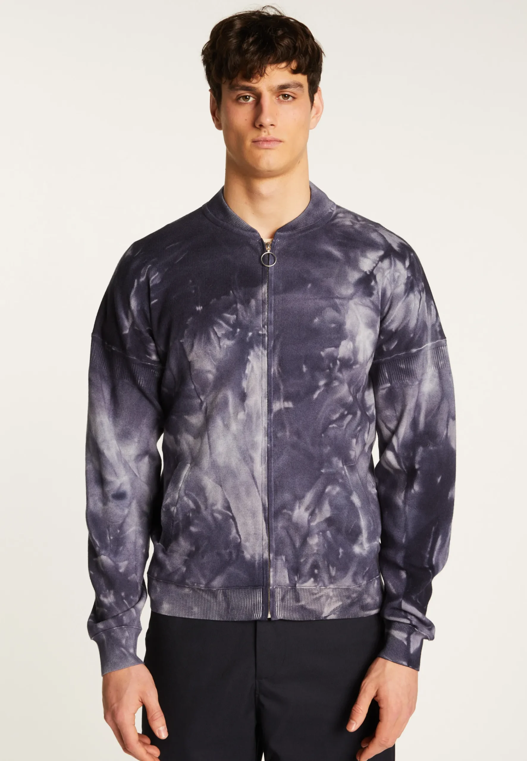 Montagut Vestes Et Cardigans-Veste zippée en laine mélangée - Madison 60-Batik marine
